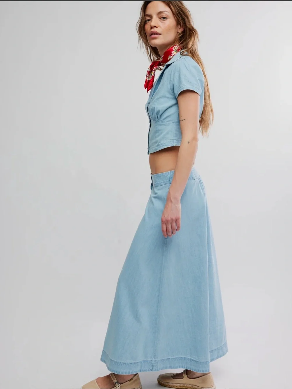 NWT FREE PEOPLE Easy Does It Denim Set!